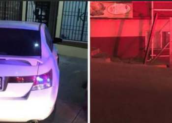 Ebrio se estampa contra riel metálico de protección de una casa