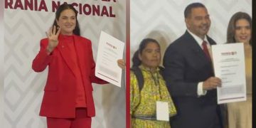 Se registran Cruz Pérez Cuéllar y Andrea Chávez en Morena