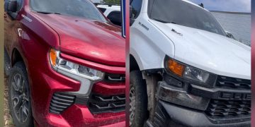 Aseguran en corralón de grúas en Parral dos camionetas roɓaɗas en Estados Unidos